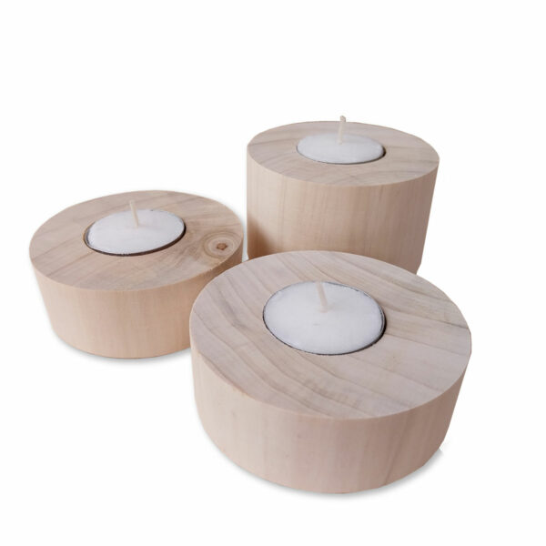 Waxinelichthouder | set van 3 | populier